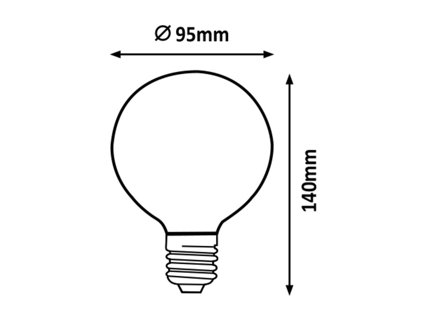 Filament Leuchtmittel 1420, E27, 5W, 2200K, 200lm, warmweiß, ø95mm