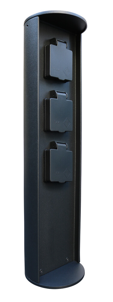Schwarzer ECO-LIGHT Steckdosen Stromverteiler mit 3 Plätzen