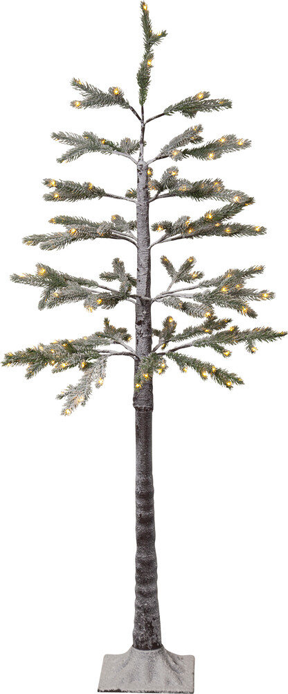 Star Trading 603-22 LED-Tannenbaum "Tanne"ca. 65x150 cm, zum Stellen, grün, Schneedekor,155 ww LED, Trafo, 5m Zuleitung, outdoor,Vierfarb-Karton