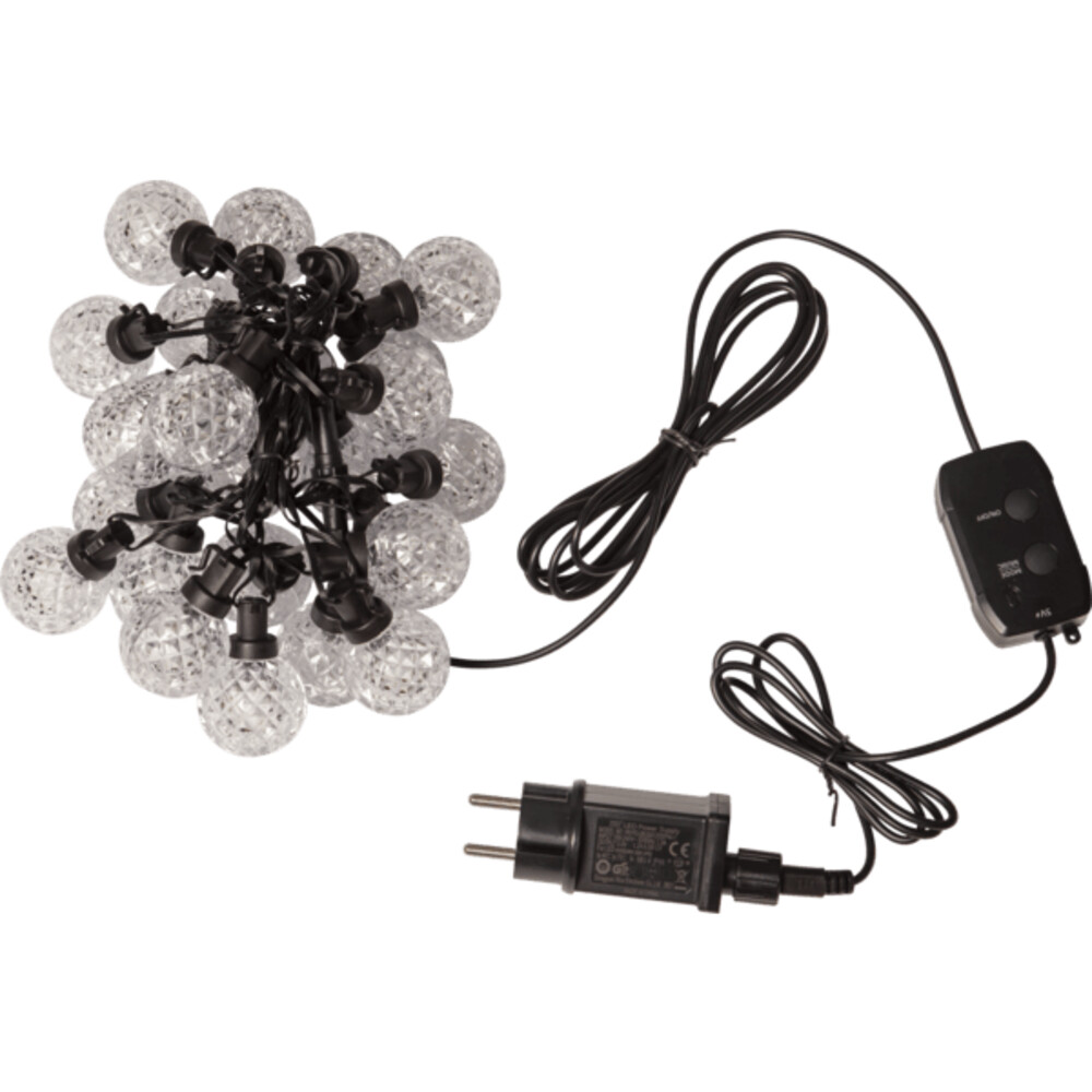 Hochwertige, einstellbare farbige Lichterkette von Star Trading mit transparentem Cover und schwarzem Kabel