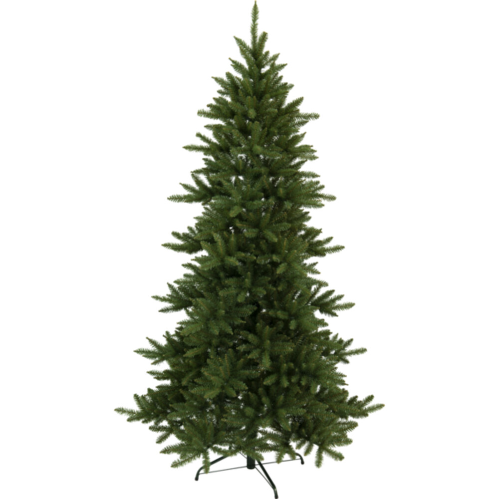 Grüner, festlich geschmückter Weihnachtsbaum mit Metallfuß von Star Trading