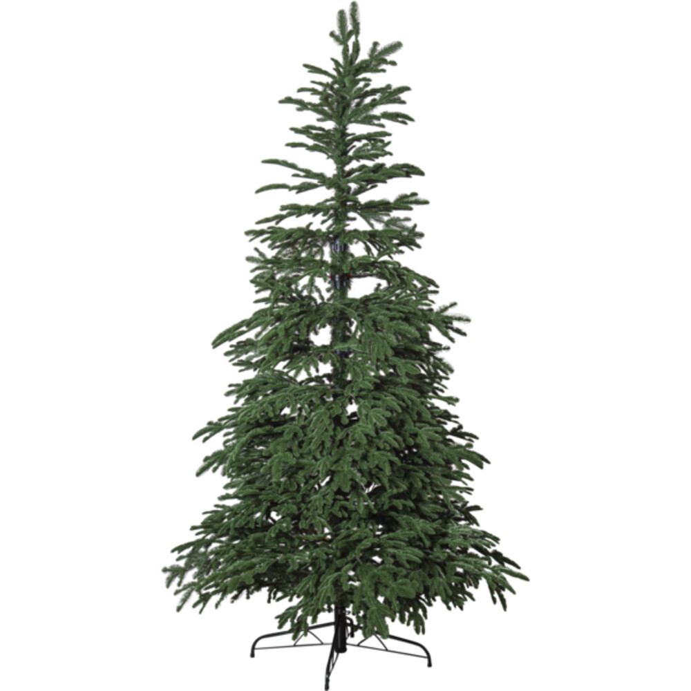Eine naturgetreue Darstellung eines Weihnachtsbaums von Star Trading mit stabilem Metallfuß