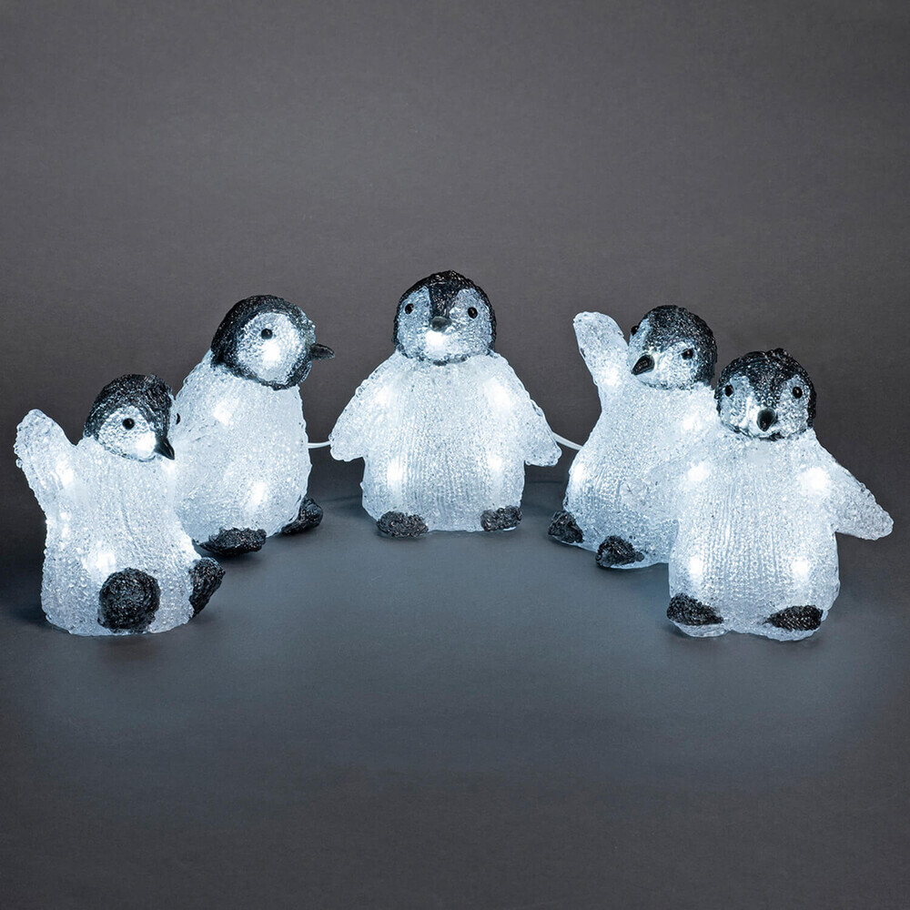 Konstsmide 6266-203 LED 5er Acrylfiguren Pinguine