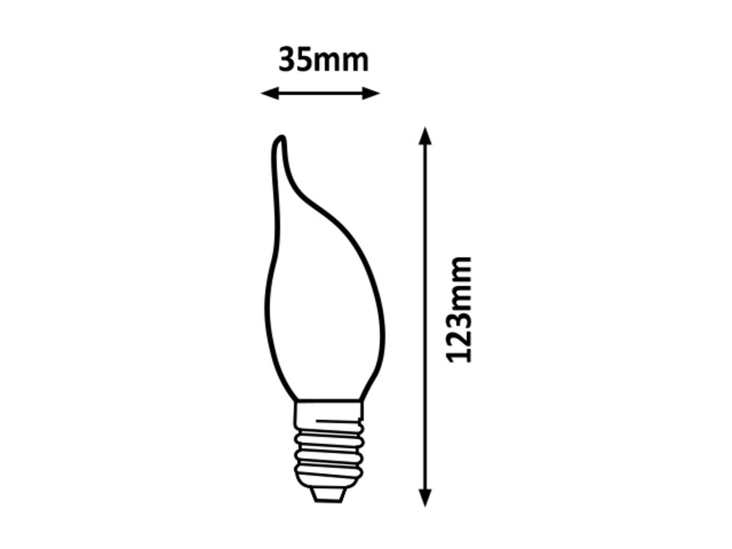 Filament Leuchtmittel 1998, E14, 2,5W, 2000K, 136lm, warmweiß, ø35mm