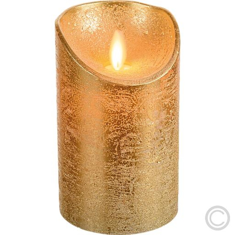 Elegante goldfarbene LED Kerze von Lotti, ideal zum Dekorieren
