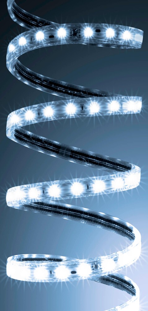 Hocheffizienter, kaltweißer LED Streifen von LED Universum, widerstandsfähig gegen Wasser und Staub (IP68), mit 60 LEDs pro Meter