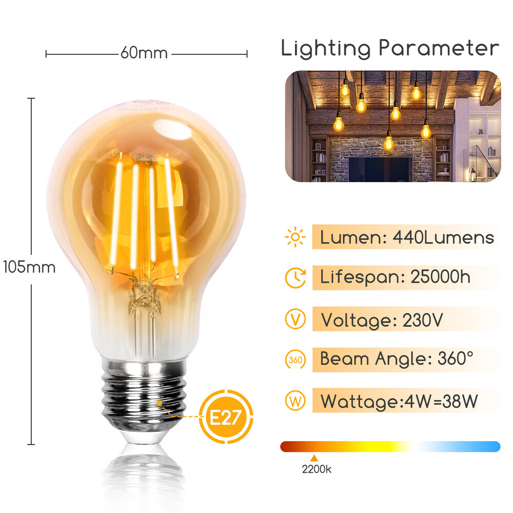 Hochwertiges, amberfarbenes LED-Leuchtmittel von LED Universum