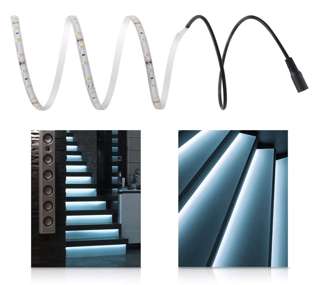 Hochqualitativer, Kaltweißer LED-Streifen von LED Universum zur stilvollen Treppenbeleuchtung