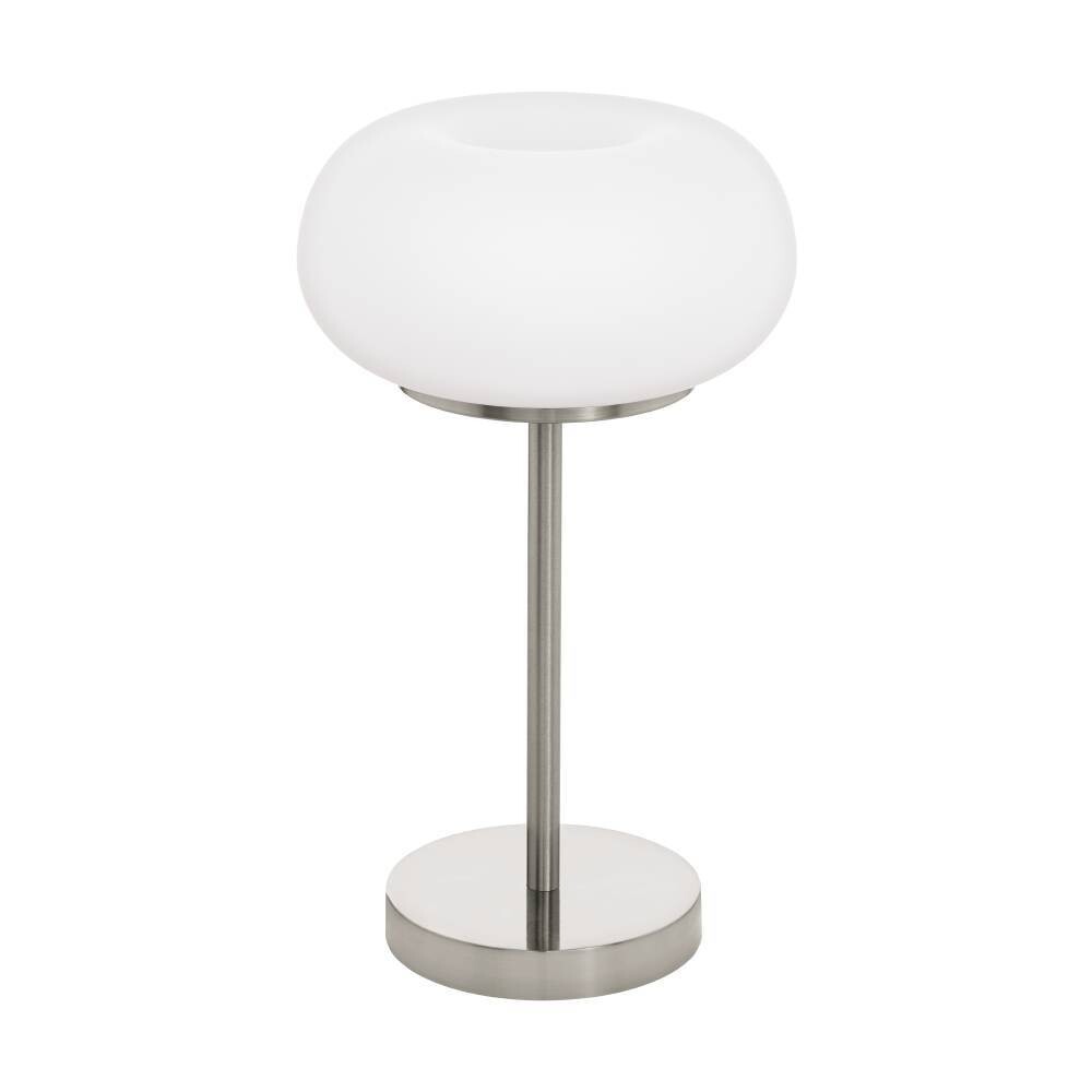 Elegante Tischleuchte Optica C von EGLO mit mattem opalenem Glas in Weiß