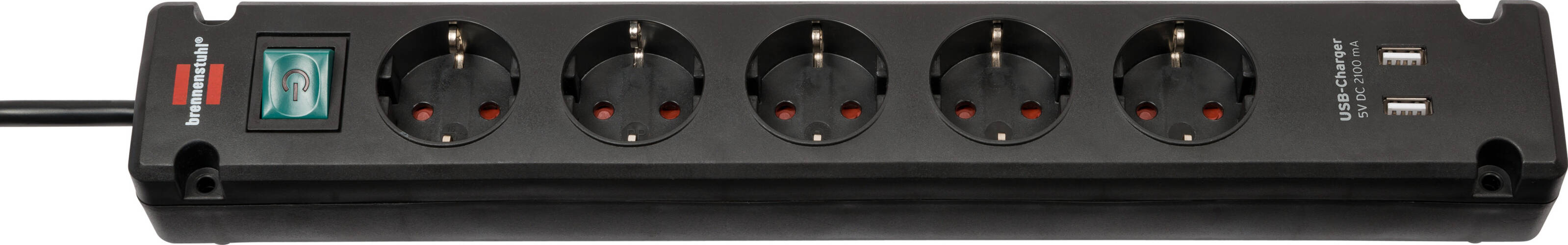 Schwarze Brennenstuhl Steckdosenleiste mit USB Ladefunktion von Brennenstuhl