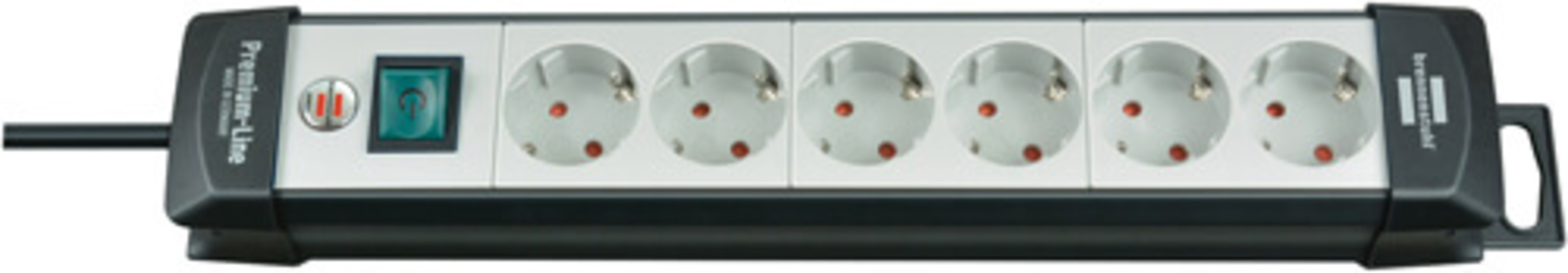 Hochwertige Steckdosenleiste in schwarz und lichtgrau von Brennenstuhl Premium Line 5m H05VV F 3G1 5