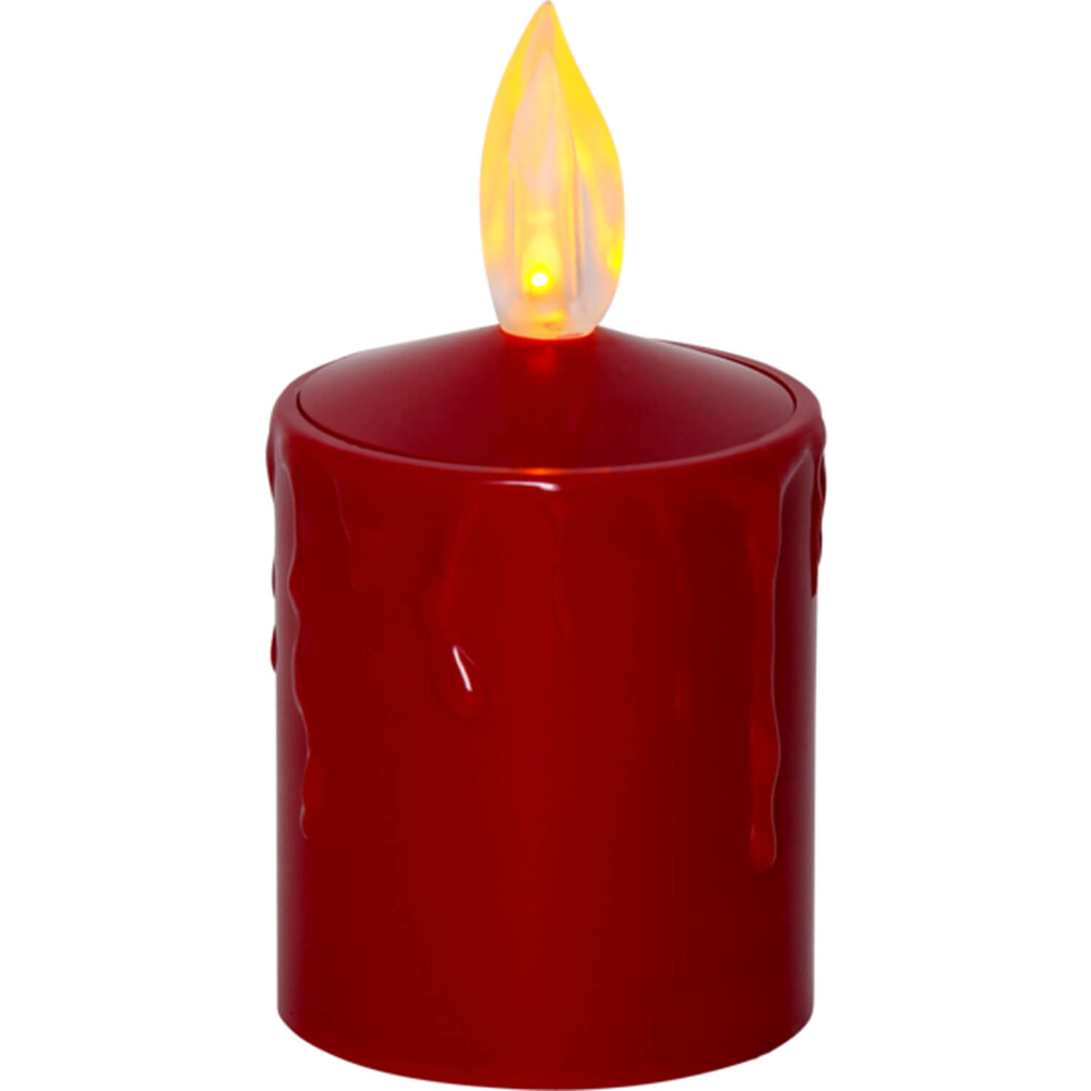 Flackernde rote LED Kerze mit Lichtsensor im Detail, von der Marke Star Trading
