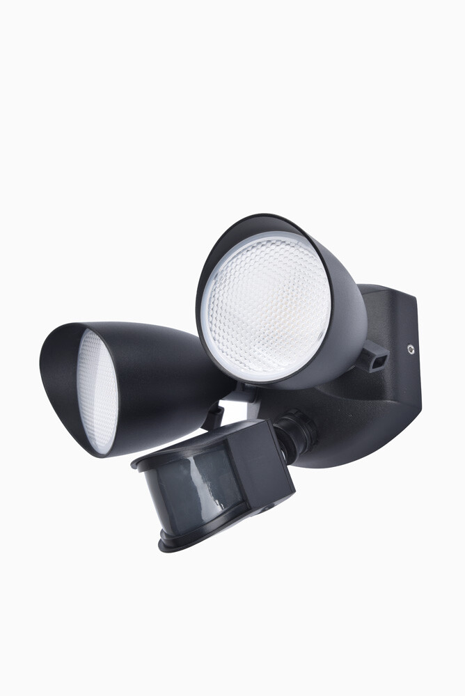 Elegante schwarze LED Außenleuchte mit PIR-Sensor von ECO-LIGHT
