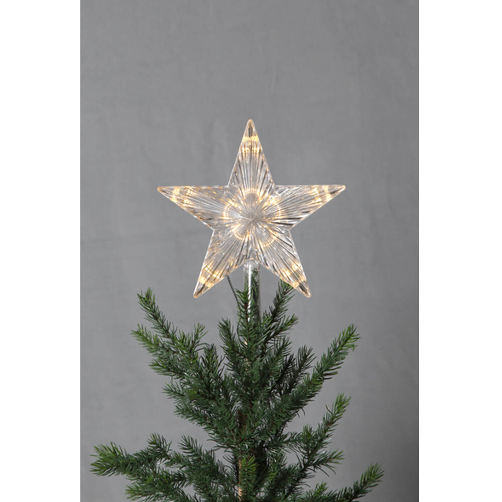 Leuchtende Christbaumspitze in warmweiß mit transparentem Finish, von Star Trading