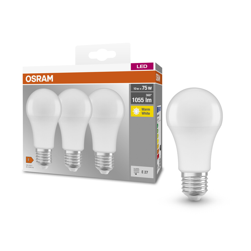 Helle und energieeffiziente OSRAM LED-Leuchtmittel in warmer Weißlicht-Farbtemperatur von 2700K.