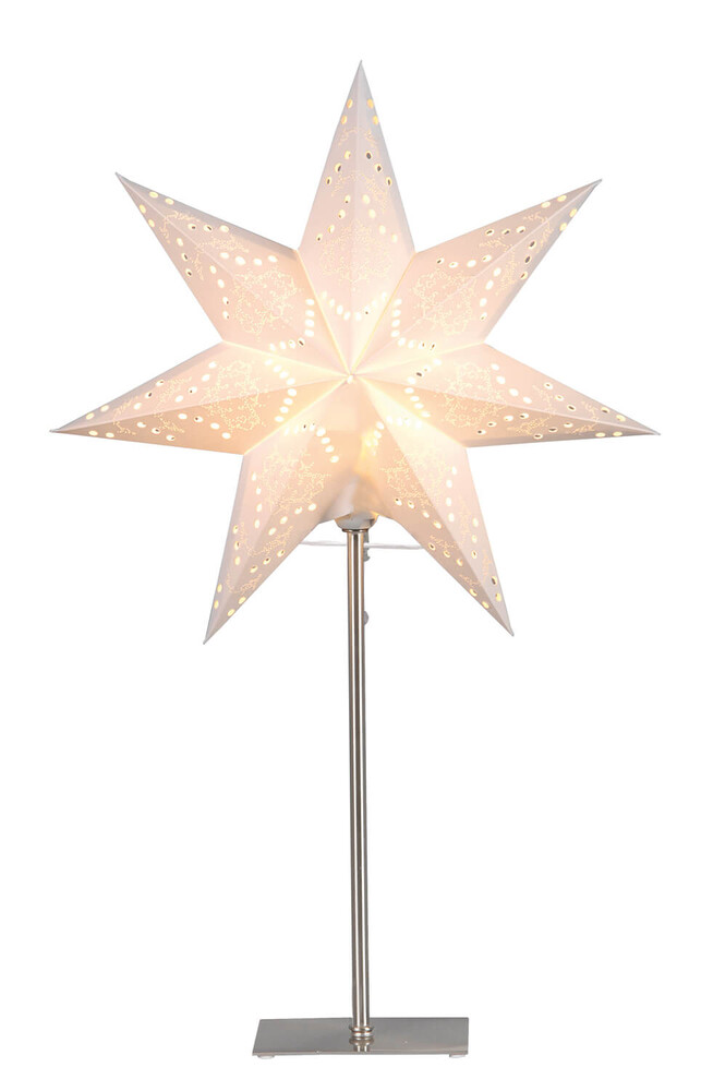 Erlesene creme-farbene Stehlampe Sensy Mini Star aus Metall und Papier von Star Trading