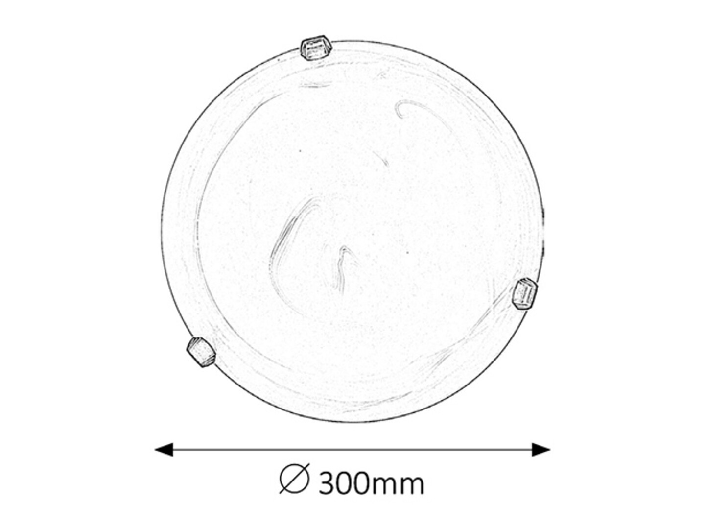 Deckenleuchte 1 Spot Alabastro 3203, E27, Metall, weiß, rund, Klassisch, ø300mm