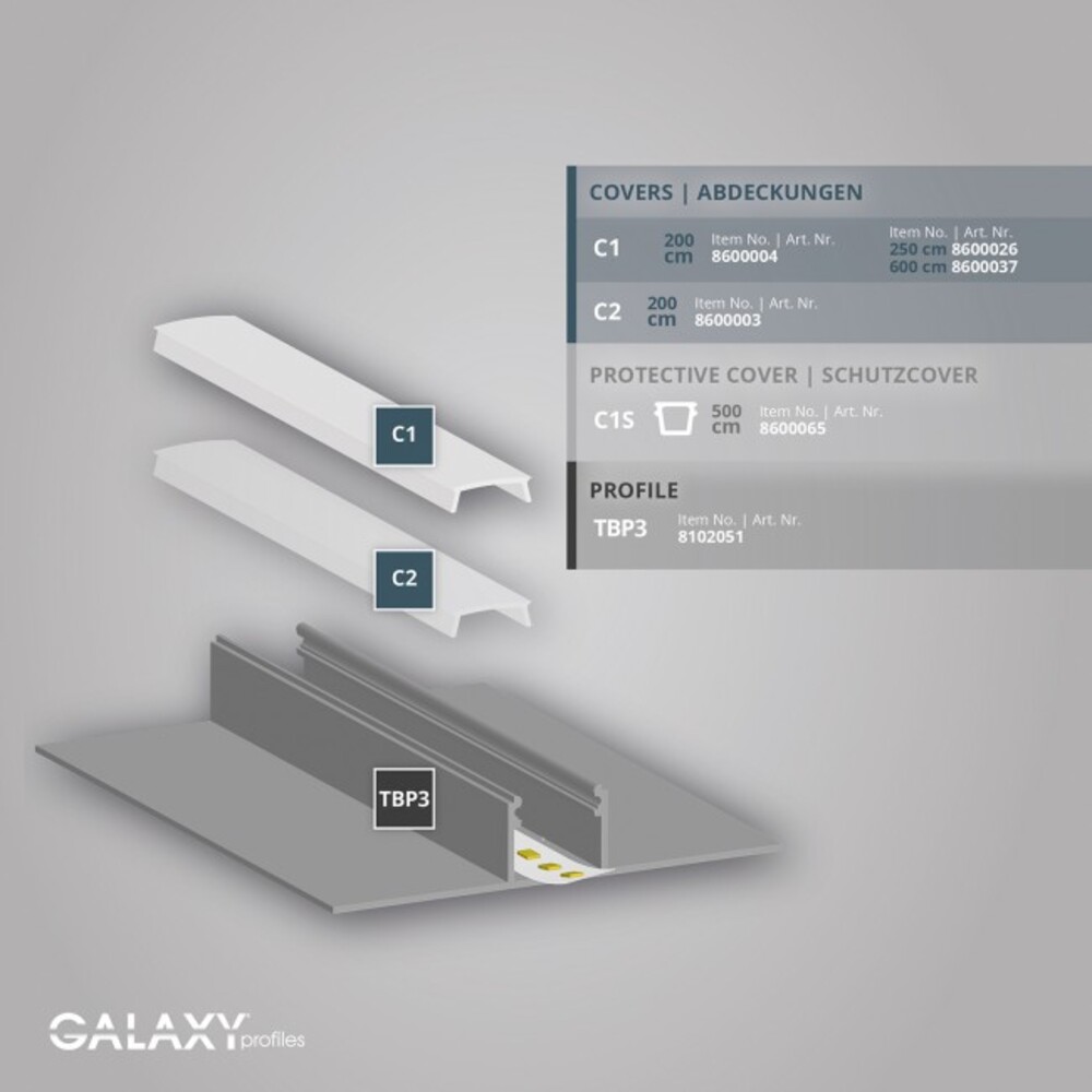 Modernes und leuchtstarkes LED Profil aus dem Hause GALAXY profiles