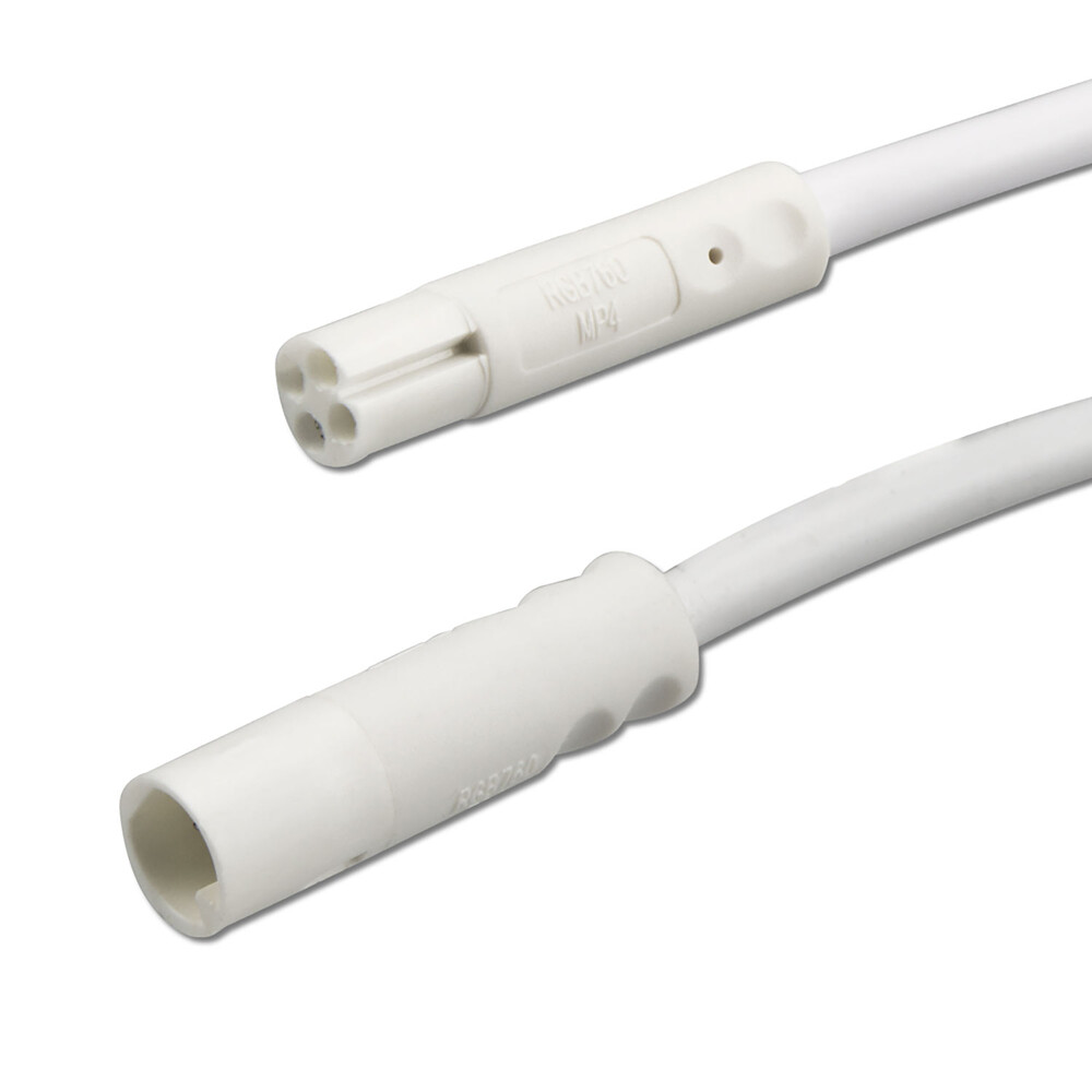 Weißes Isoled Mini Plug RGB Verlängerungskabel 4-polig mit IP54 Schutz