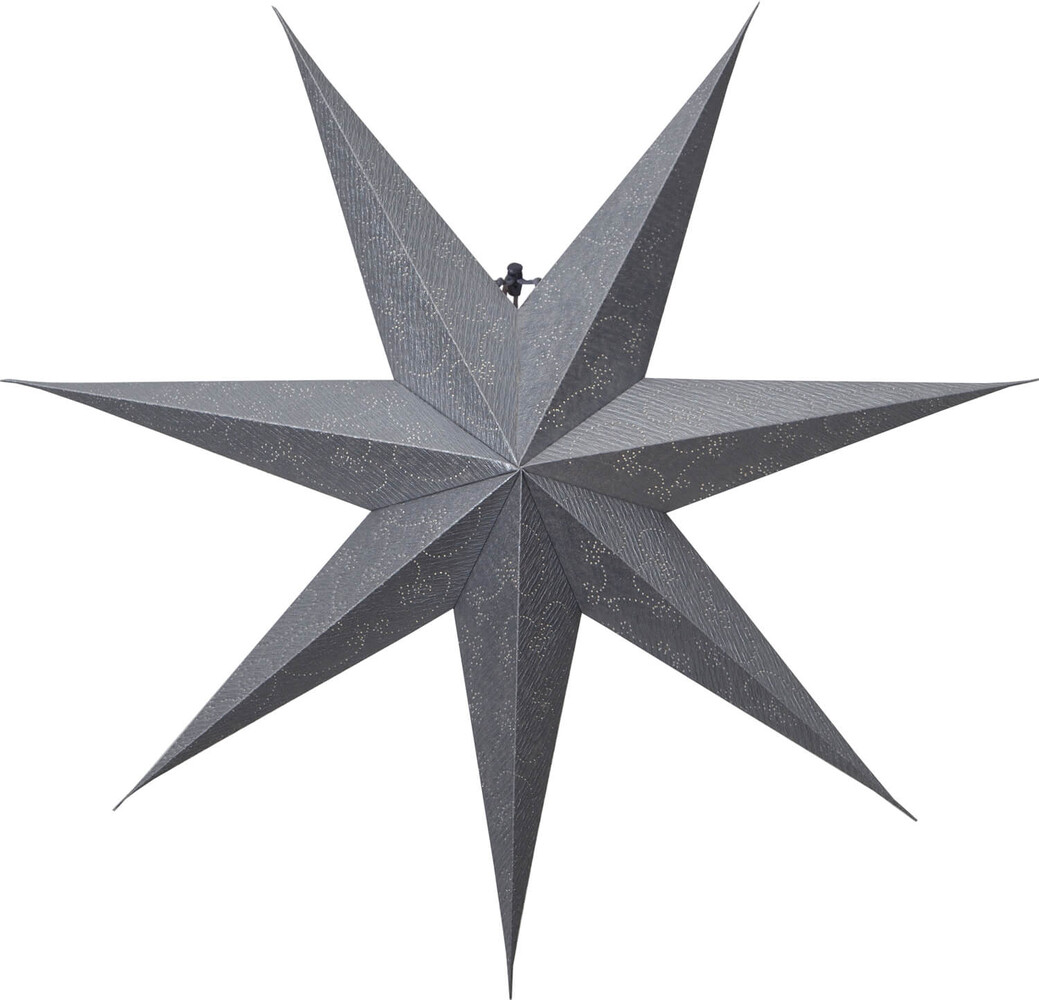 Elegant silberner, 7-zackiger Decorus-Papierstern von Star Trading mit 75 cm Durchmesser
