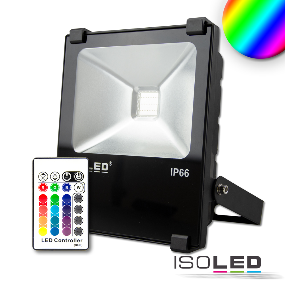 113706 LED Fluter 30W, RGB, IP66, inkl. Funk-Fernbedienung
