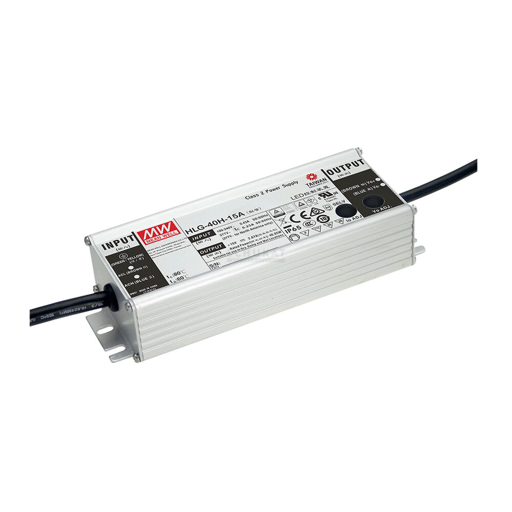 Hochwertiges LED Netzteil von MEANWELL in der Serie HLG-40H. Leistungsstarkes und zuverlässiges LED Universalnetzteil für diverse Anwendungen.