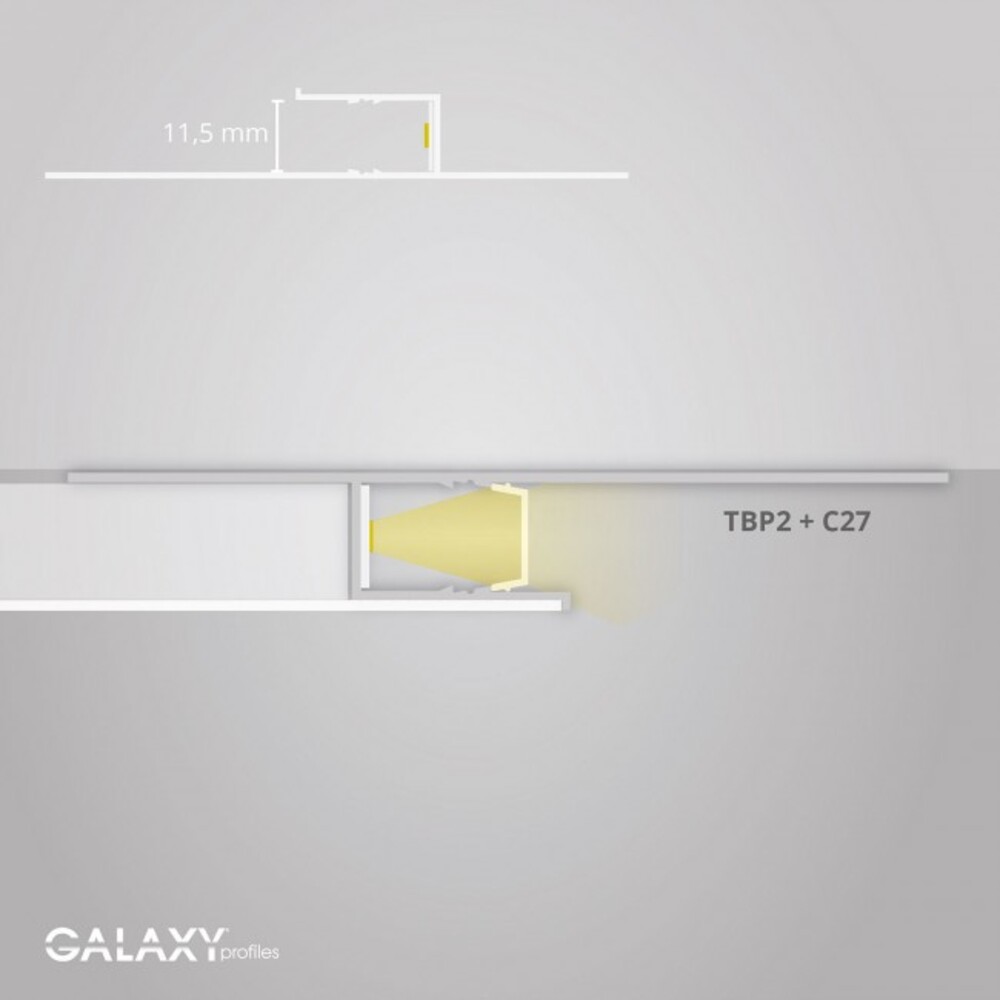 Erstklassiges weißes LED-Profil von GALAXY profiles, ideal für trockenen Einbau