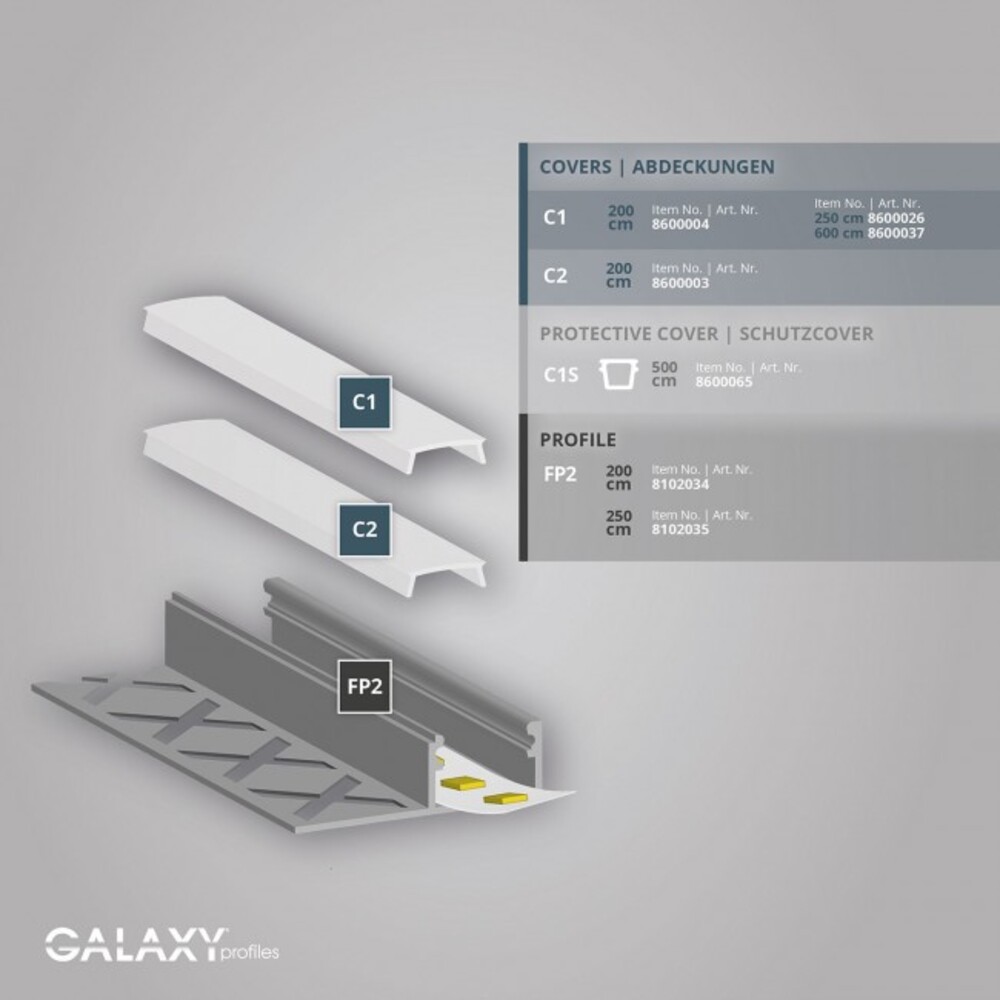 Blickfangendes LED-Profil von GALAXY profiles in einer beeindruckenden 200 cm Länge