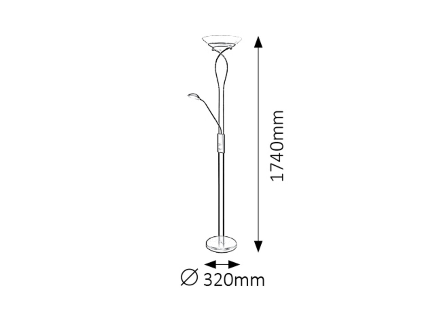 Stehlampe Gamma Trend 4555, E27-G9, Metall, weiß, rund, Vintage/ Romantisch, ø320mm