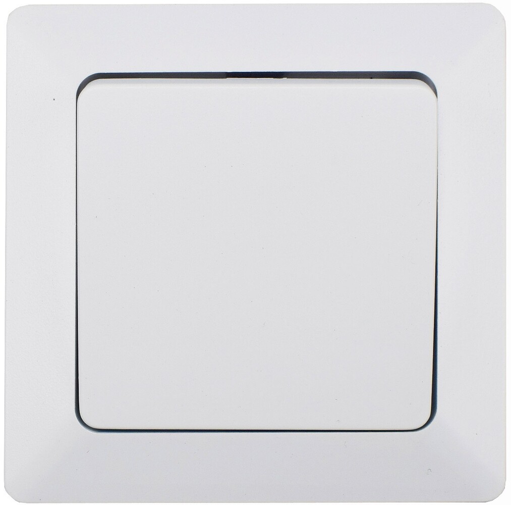 Eleganter matt weißer Wechsel-Schalter von ChiliTec inklusive Rahmen