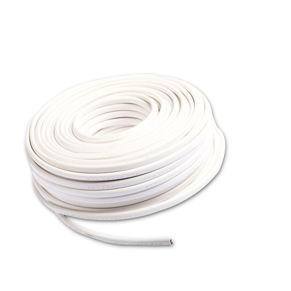 25-Meter lange, weiße Kabelrolle von Isoled mit 2-poliger 0,75mm-PVC-Mantel