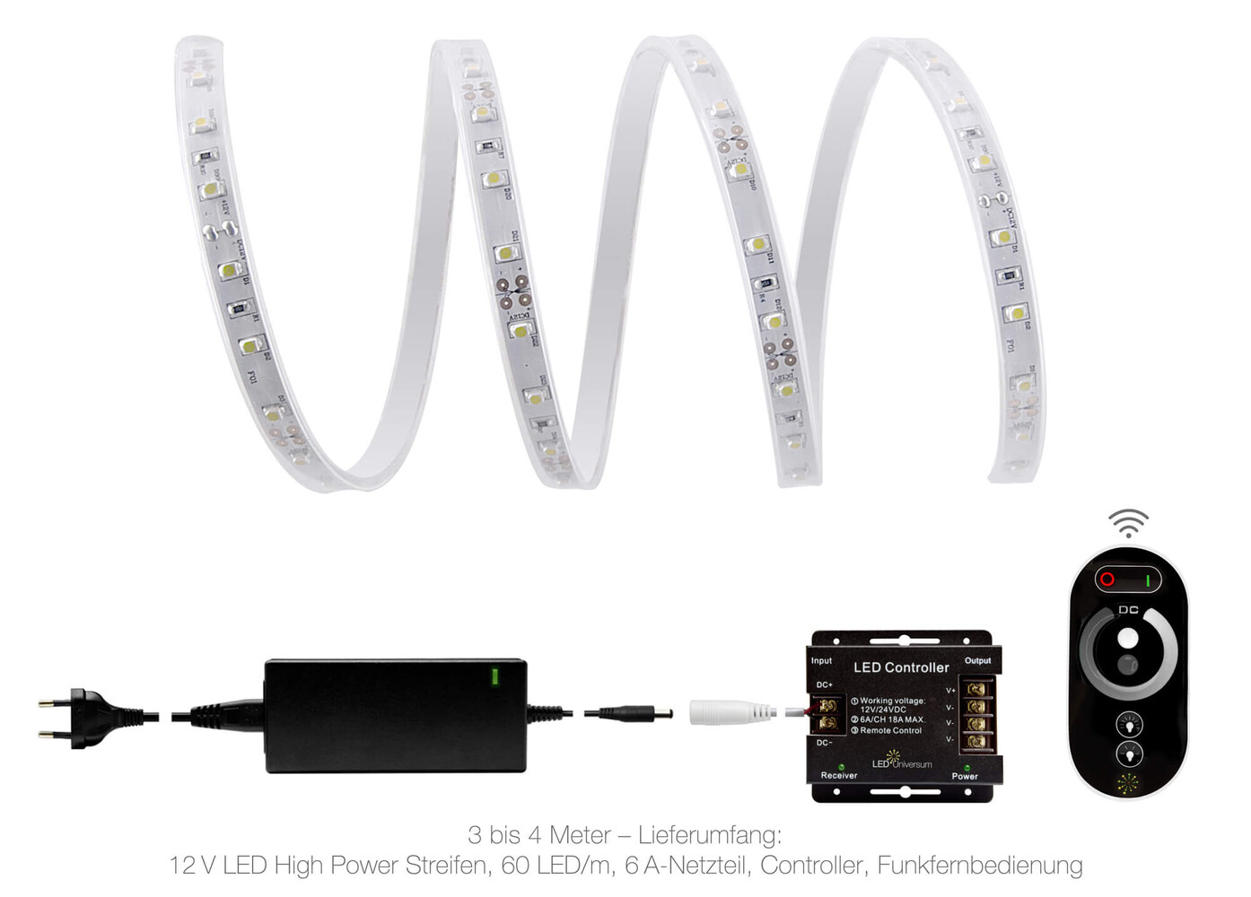 Hochleistungs-LED-Streifen von LED Universum mit Professional 12V und kaltweißer Beleuchtung