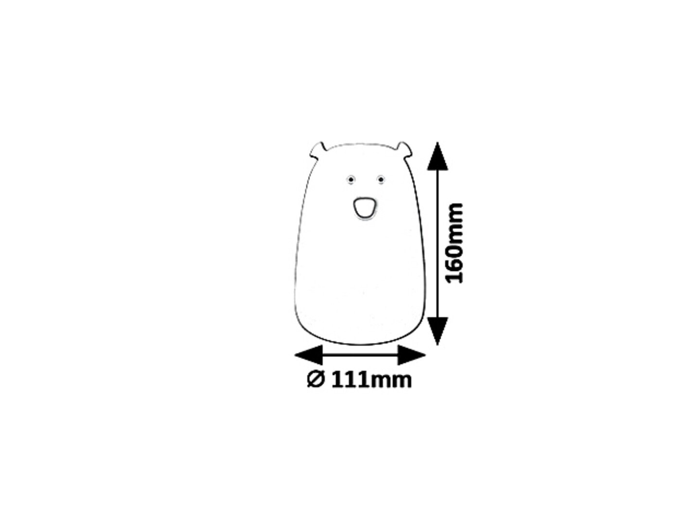 Dekoleuchte Baloo 5409, 0,4W, 3000K, 29lm, Silikon, weiß, rund, warmweiß-rgb, Innen, ø111mm