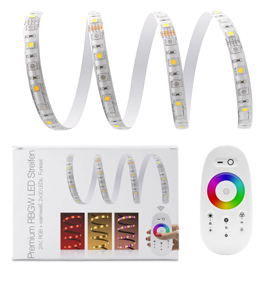 Komplett-Set: LED-Streifen Multicolor Ultra (RGB+KW/WW) 2m Premium