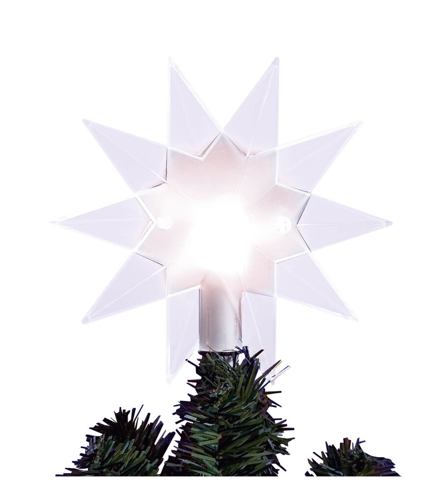 Leuchtende transparente Christbaumspitze aus Kunststoff von Star Trading
