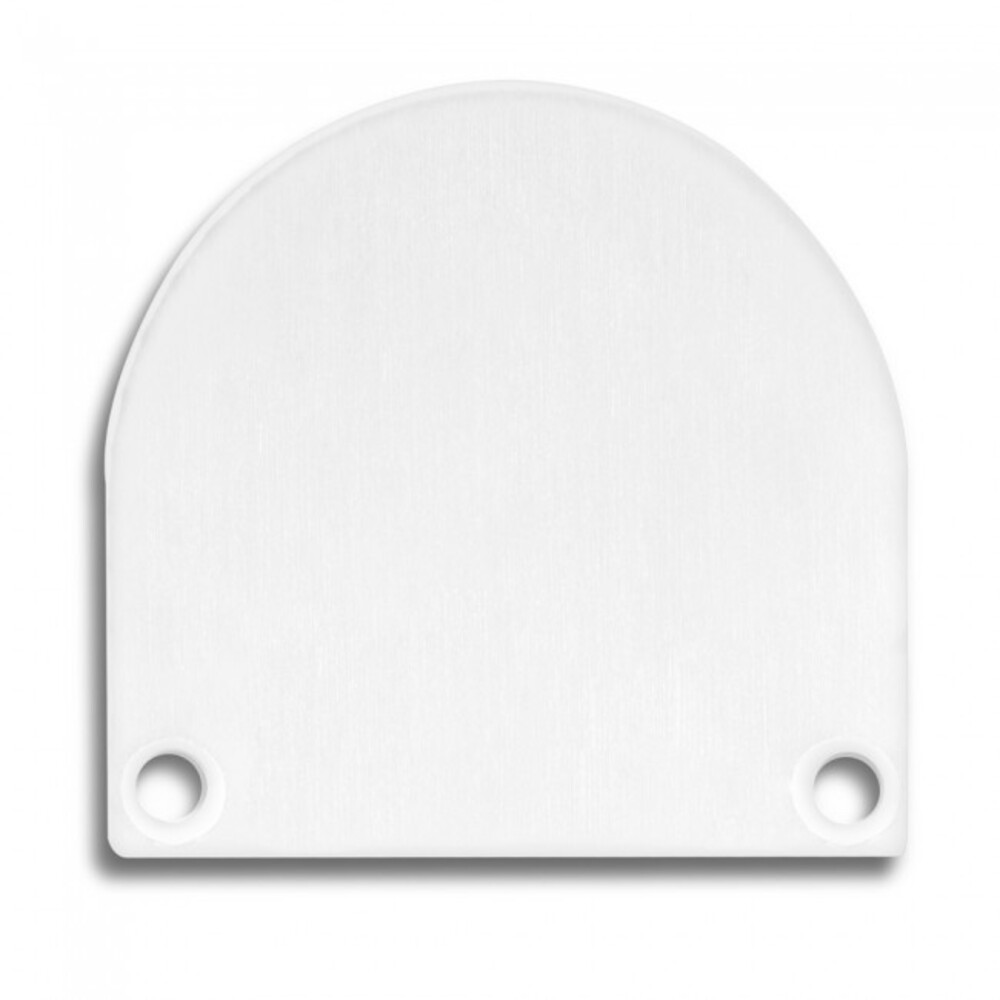 Weiße Endkappen im E46-Stil aus Aluminium von GALAXY profiles, ideal für Profil PN4 und PN5
