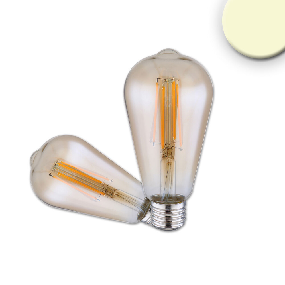 Attraktive warmweiße LED-Leuchtmittel von Isoled mit eleganter Glas amber Struktur