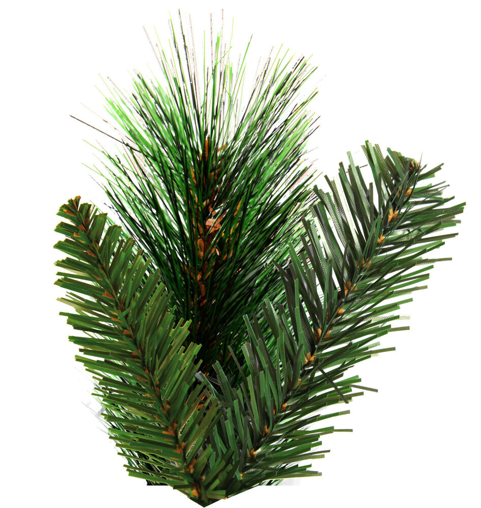 Prachtvoller, grüner Weihnachtsbaum von Star Trading, dekoriert mit Tannenzapfen für den Außenbereich
