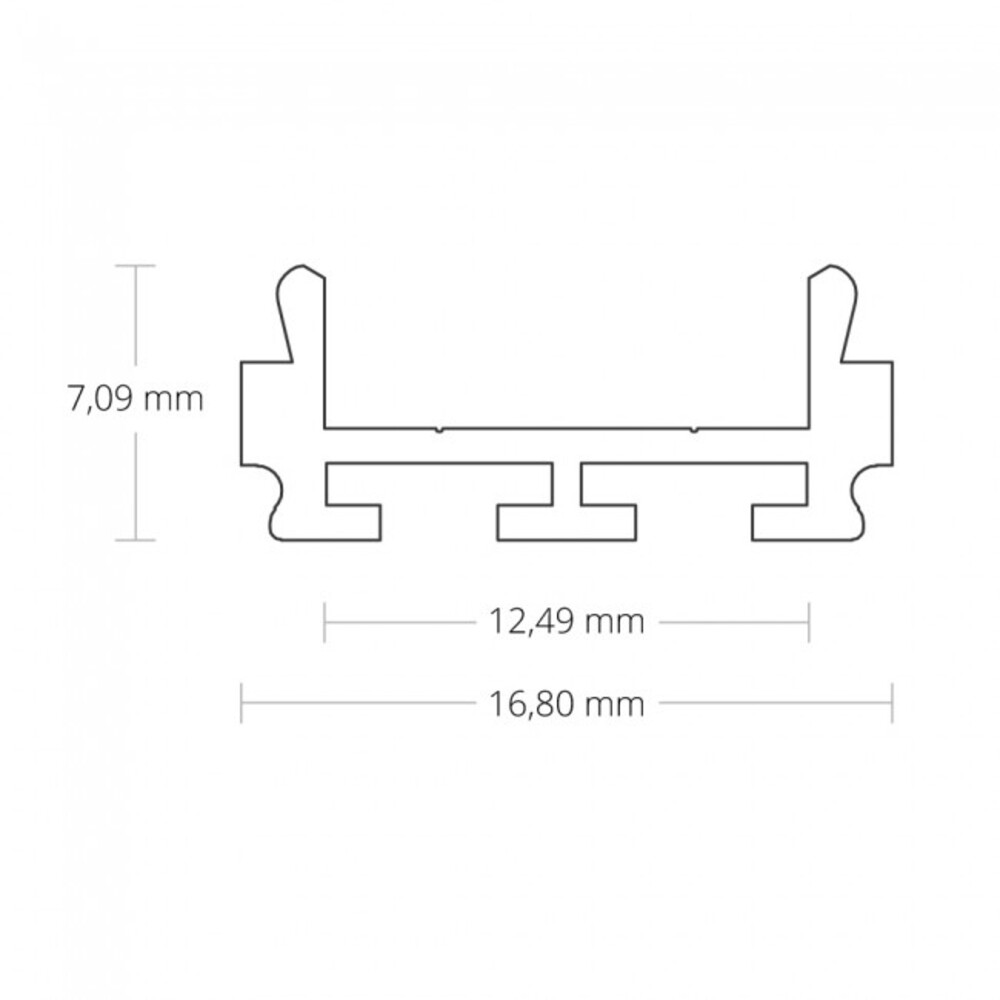 flaches GALAXY profiles LED Profil in 200 cm Länge für LED Stripes mit max. 12 mm Breite