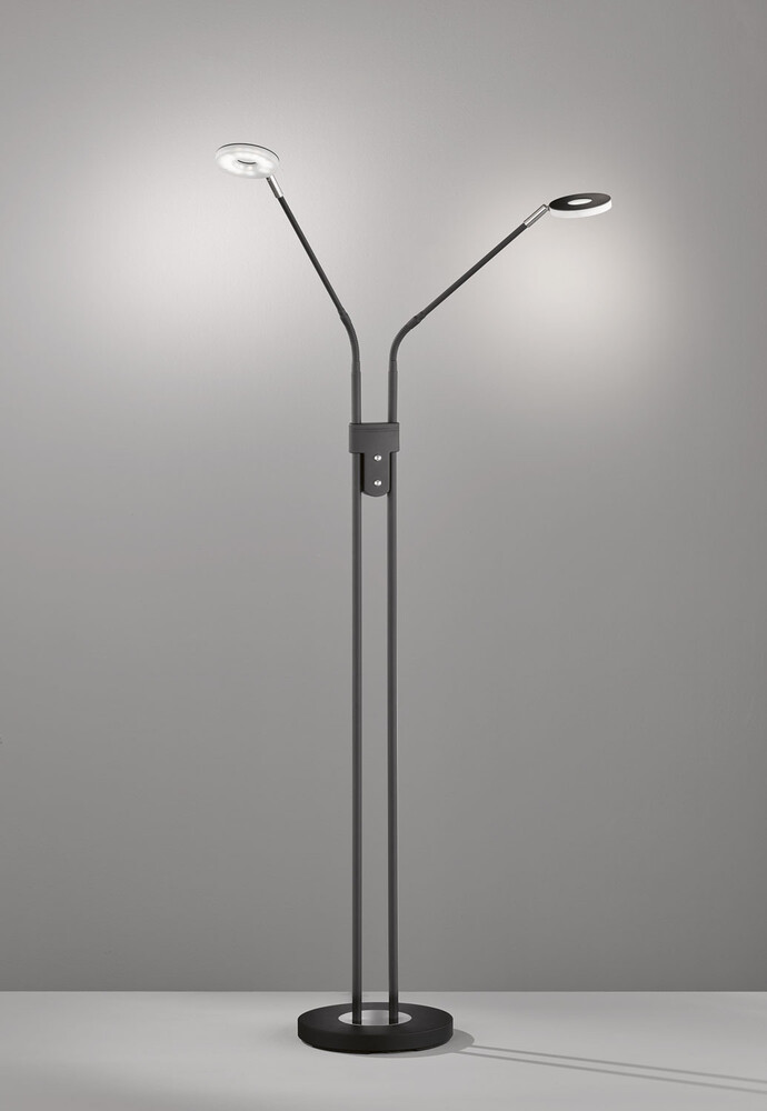 Moderne LED-Stehleuchte in matt-schwarz von der renommierten Marke Fischer & Honsel