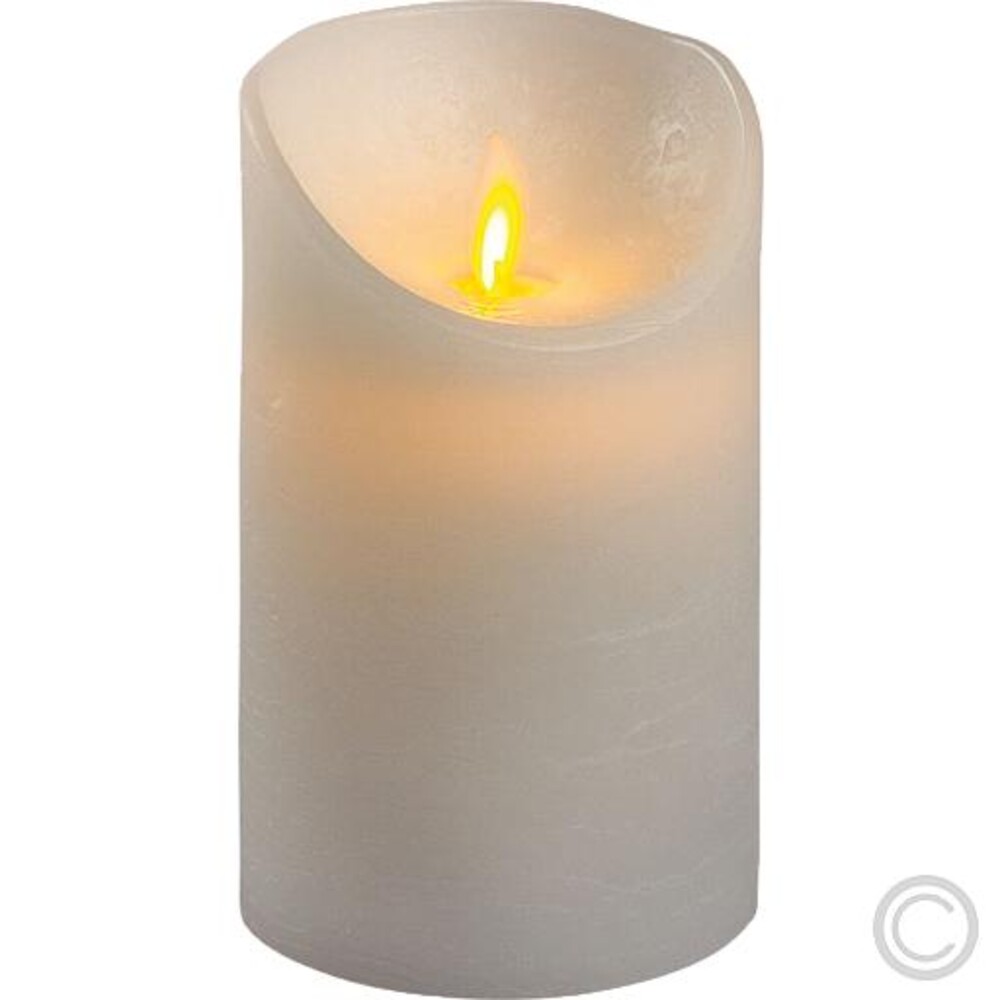 Bild einer weißen LED Kerze der Marke Lotti