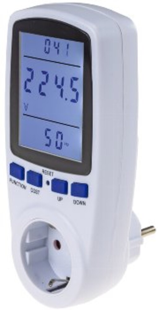 Eindrucksvolles Energiekosten-Messgerät der Marke ChiliTec mit modernem LC-Display und leistungsstarkem Überlastschutz