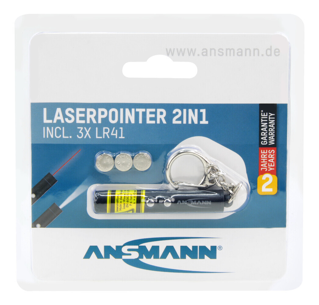 Praktisches mobiles Licht mit integriertem Laserpointer von Ansmann