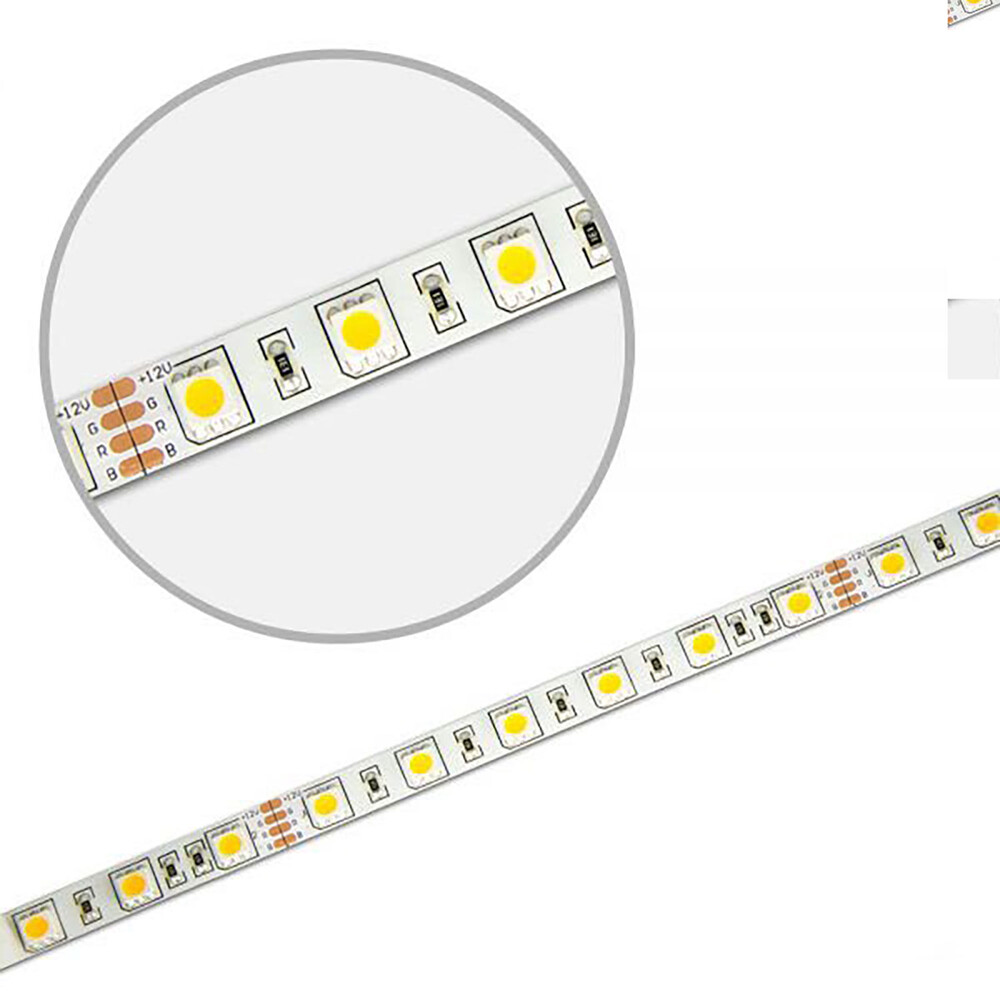Hochwertiger LED Streifen von Isoled in schimmerndem Silber mit 60 LEDs pro Meter und beeindruckender RGB-Farbvielfalt