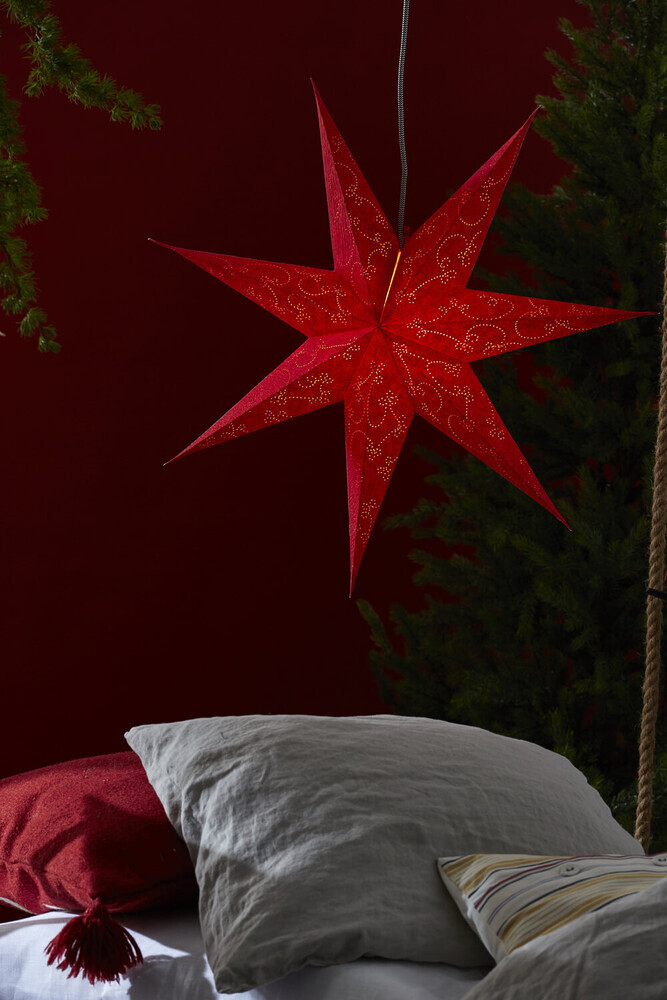 Roter 7-zackiger Papierstern dekorativ und elegant von Star Trading