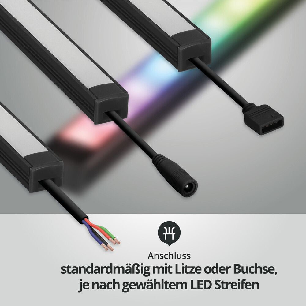 Hochwertige, schwarze LED Leiste Basic Classic 12V RGB von LED Universum