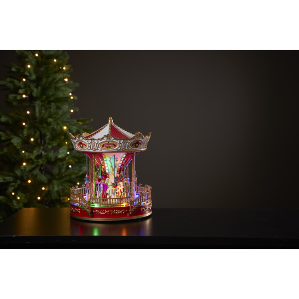 Detailreiche bunte LED Weihnachtskarussell Leuchtfigur von Star Trading
