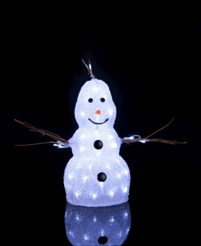 Leuchtende Acryl-Schneefigur mit cool white LED-Lichtern von Star Trading