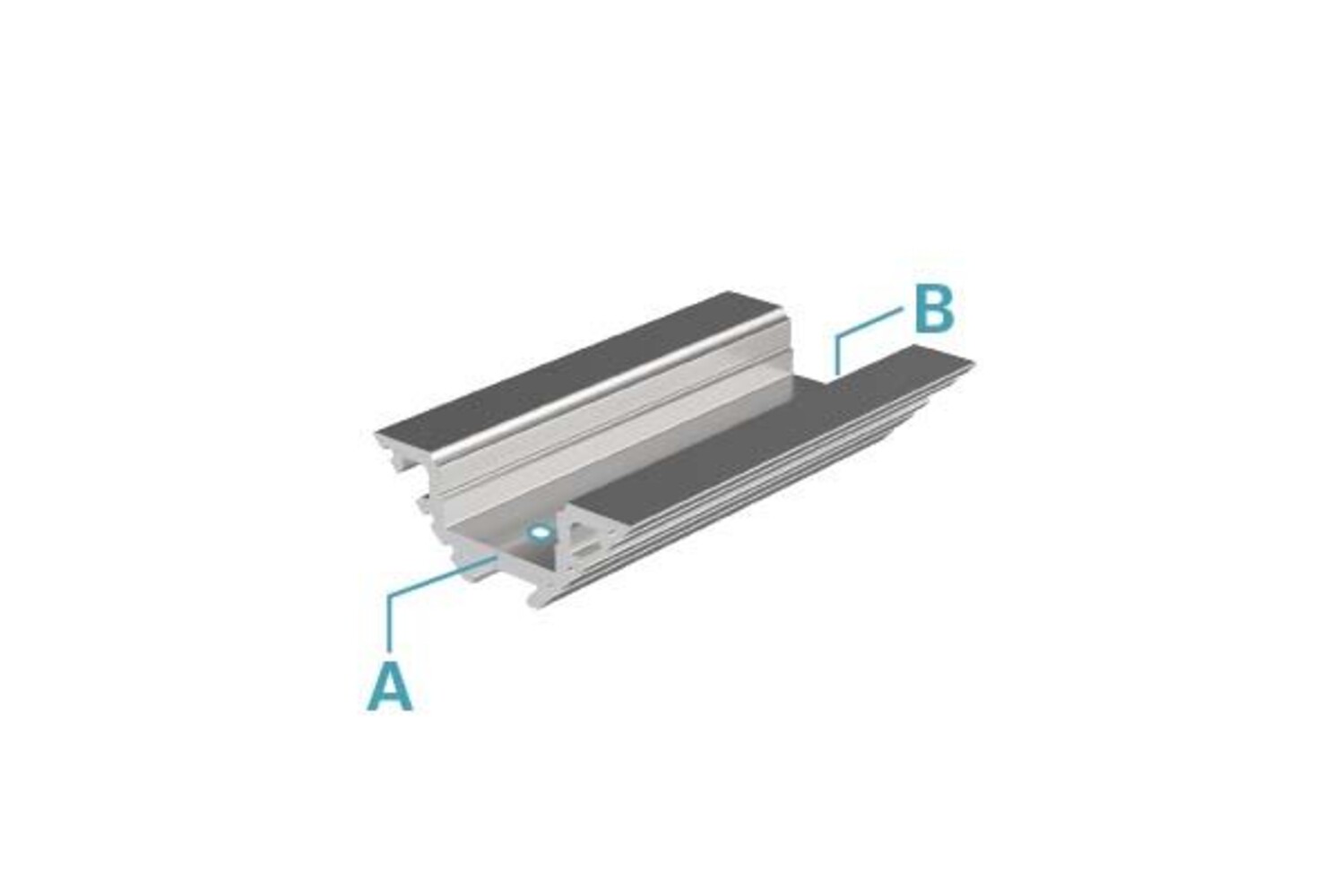 Silber mattes LED Profil von Deko-Light für 12-13.3 mm LED Stripes, eloxiert, und 1000 mm lang