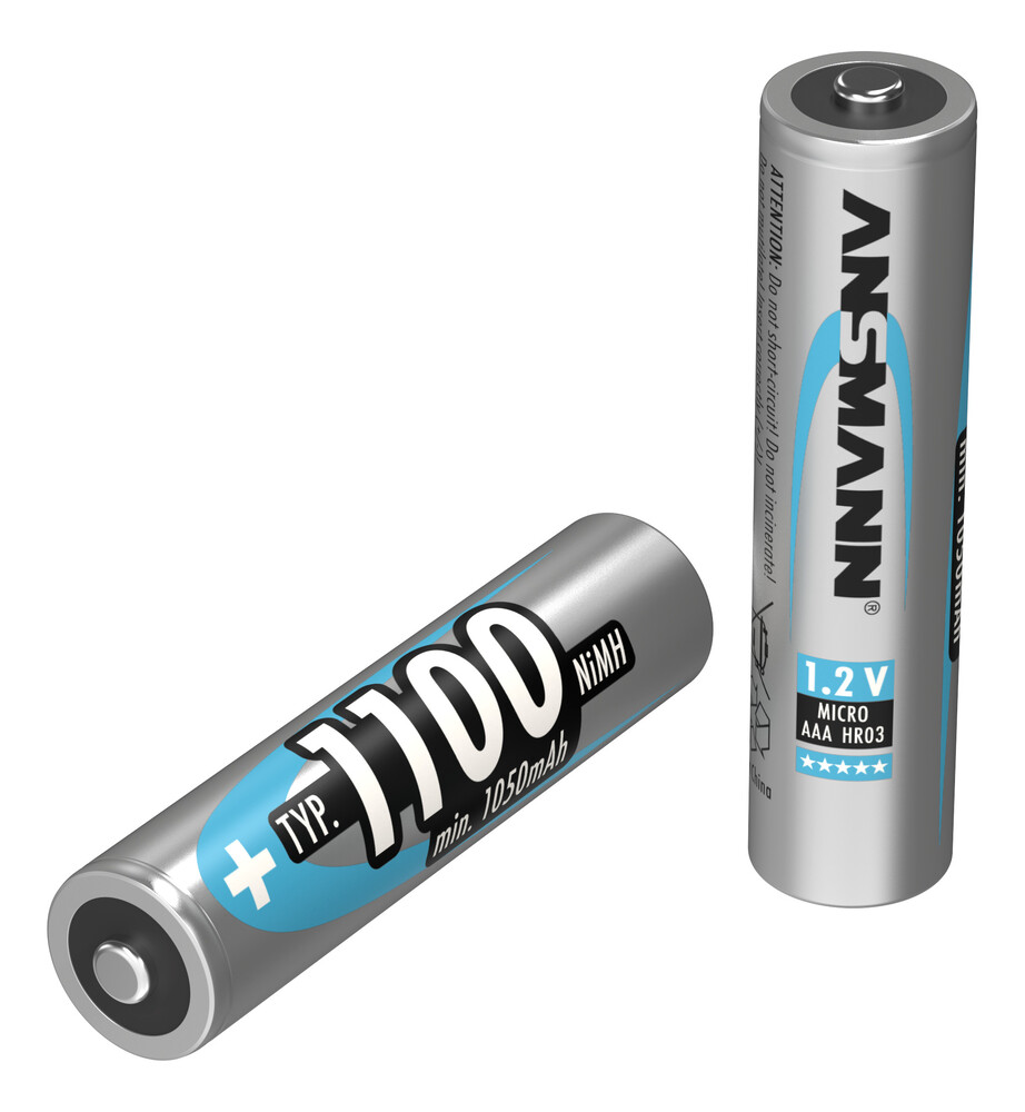 2er-Pack leistungsstarke AAA Batterien von Ansmann